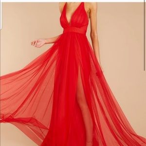 Red maxi free people dress